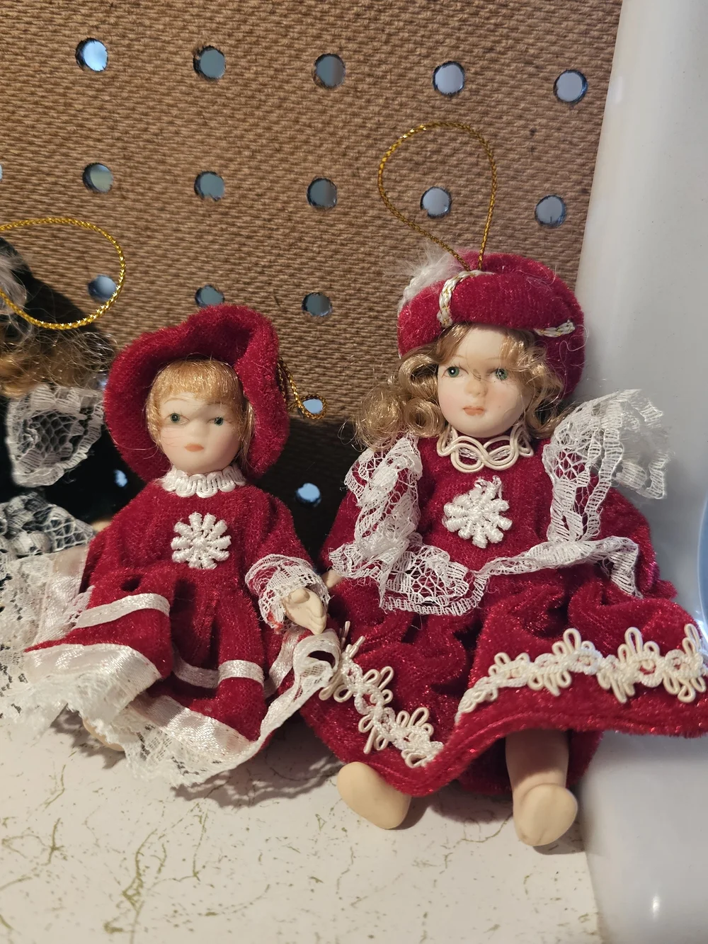 Porcelain Mini Holiday Dolls